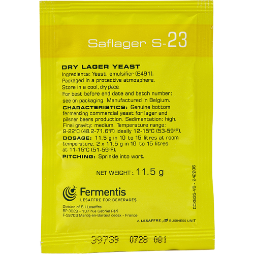 Levadura SafLager S-23 11.5g - Fermentis